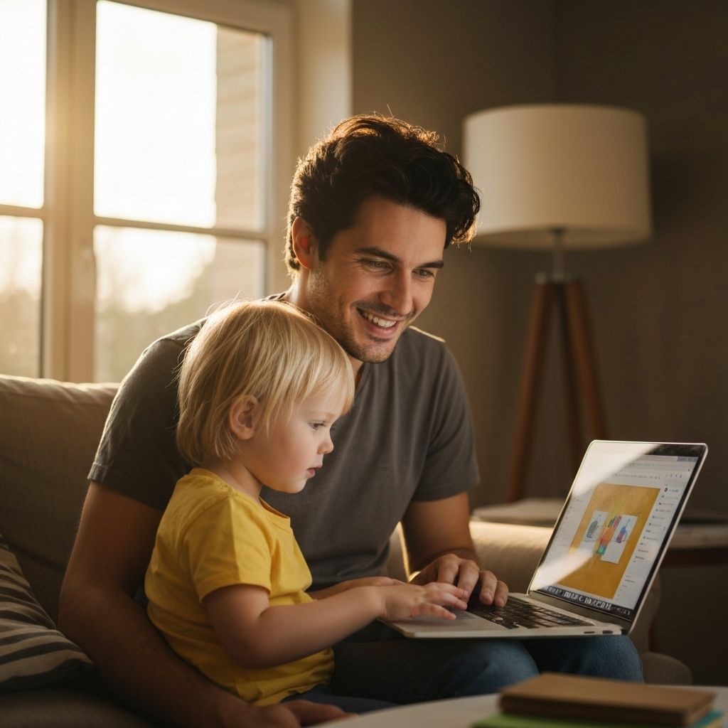 Family using digital solutions